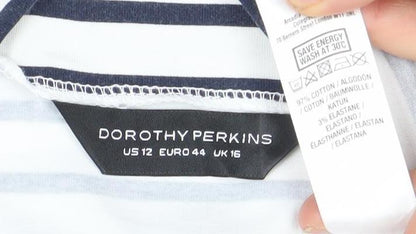 Womens UK Size 16 Dorothy Perkins White Basic T-Shirt