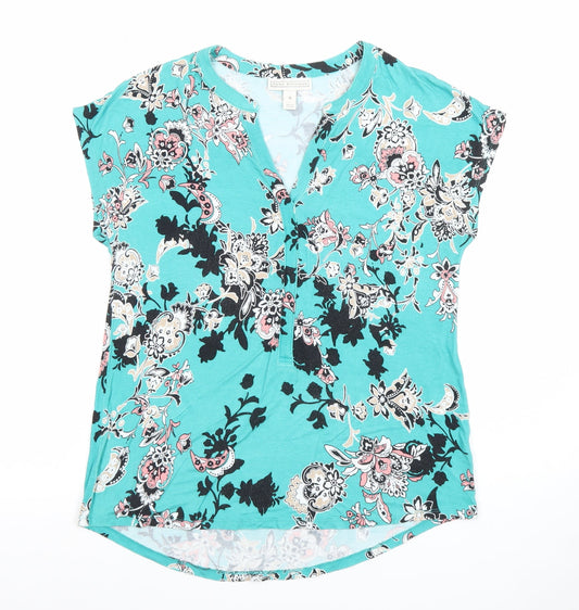 Womens UK Size S Dana Buchman Blue Tunic Blouse
