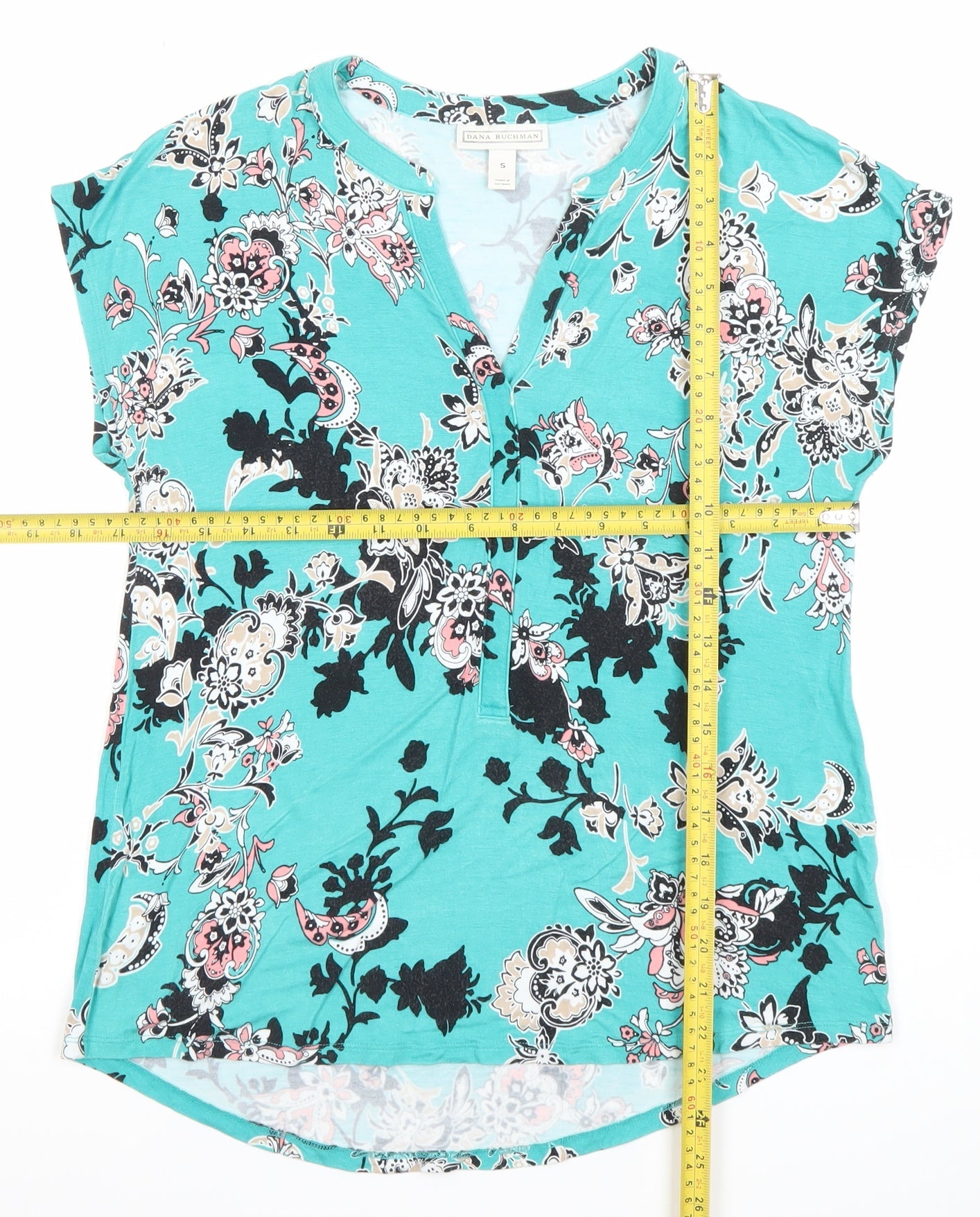 Womens UK Size S Dana Buchman Blue Tunic Blouse
