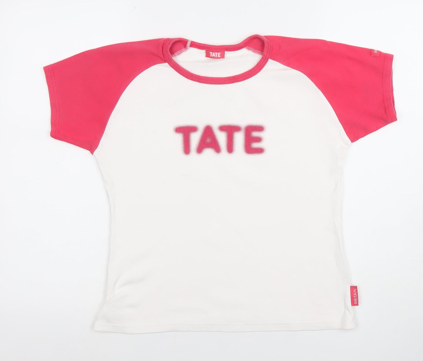 Womens UK Size M Tate White Ringer T-Shirt