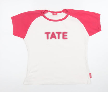 Womens UK Size M Tate White Ringer T-Shirt