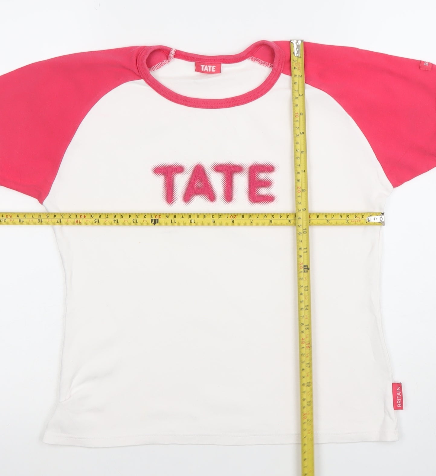 Womens UK Size M Tate White Ringer T-Shirt