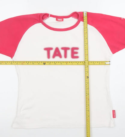 Womens UK Size M Tate White Ringer T-Shirt