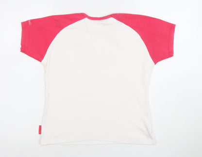 Womens UK Size M Tate White Ringer T-Shirt