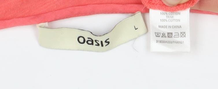 Womens UK Size L Oasis Pink Basic T-Shirt