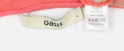 Womens UK Size L Oasis Pink Basic T-Shirt