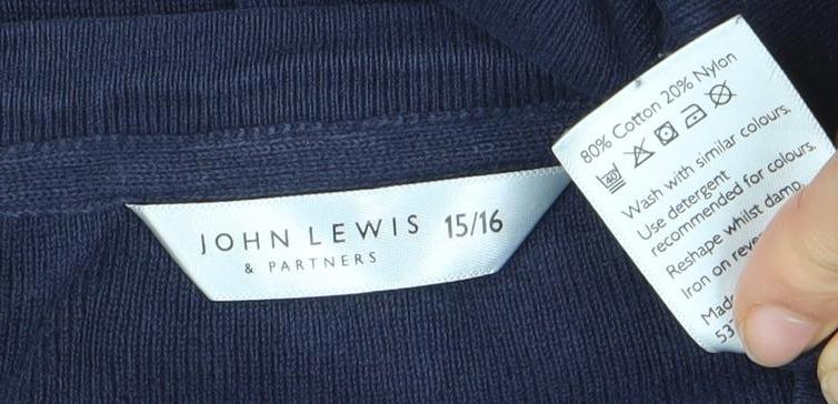 Boys UK Size 15-16 Years John Lewis Blue Pullover Jumper