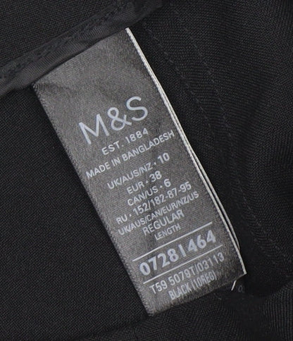 Womens UK Size 10 Marks and Spencer Regular Fit Business Formal Workwear Black T