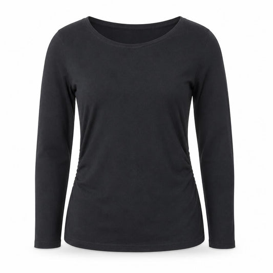Peacocks Womens Maternity Black Long Sleeve Cotton T-Shirt Size 8