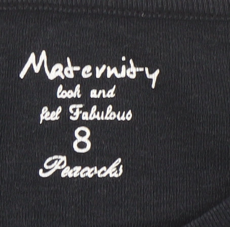 Peacocks Maternity Black Long Sleeve Cotton T-Shirt Size 8