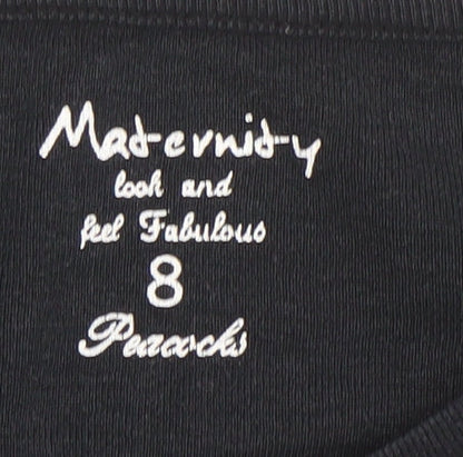 Peacocks Maternity Black Long Sleeve Cotton T-Shirt Size 8