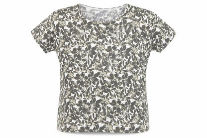 Alex & Co. Women’s Grey Floral Knit Short Sleeve T-Shirt UK 12/14