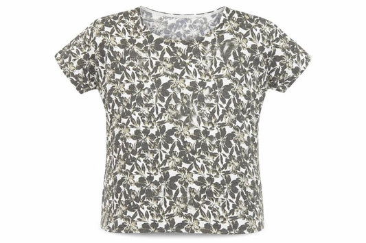 Alex & Co. Women’s Grey Floral Knit Short Sleeve T-Shirt UK 12/14