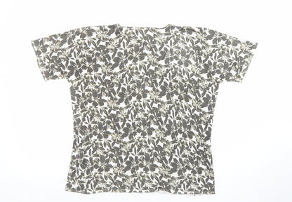 Alex & Co. Women’s Grey Floral Knit Short Sleeve T-Shirt UK 12/14