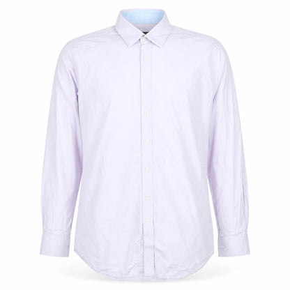 Front view of Jaeger Men's Purple 16.5in Regular Fit Cotton Long Sleeve Dress Shirt