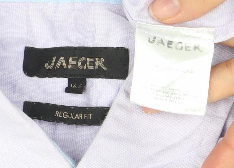 Mens UK Collar Size 16.5 Jaeger Smart Purple  Dress Shirt