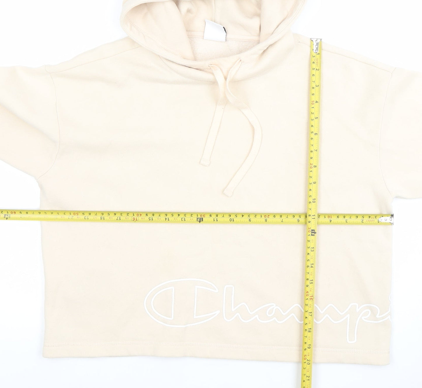 Womens UK Size M Champion Beige Pullover Hoodie