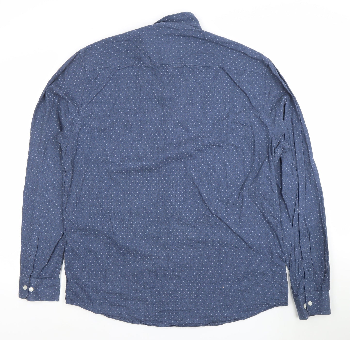 Mens UK Collar Size XL Barkers Smart Blue  Dress Shirt
