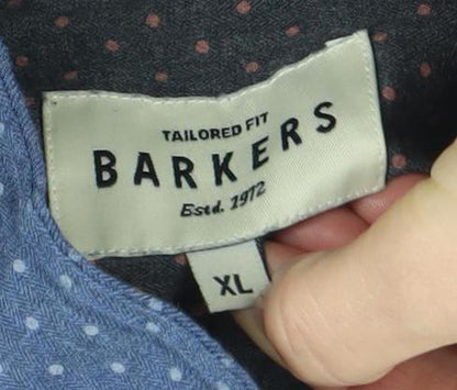 Mens UK Collar Size XL Barkers Smart Blue  Dress Shirt