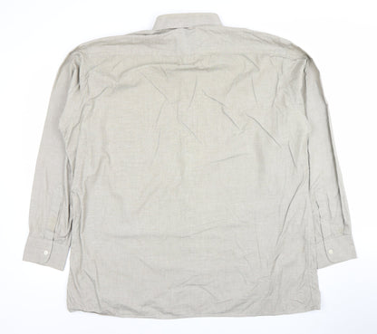Pierre Cardin Men's Beige Long Sleeve Classic Fit Cotton Shirt 17in