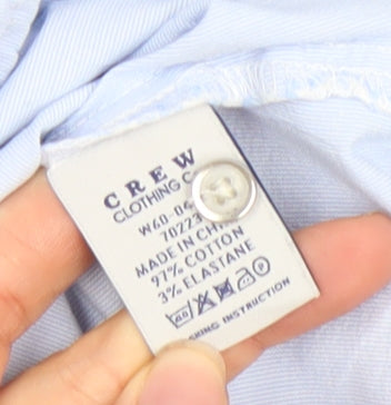Crew Clothing Co. Women Blue Cotton Blend Button-Up Shirt Size 12