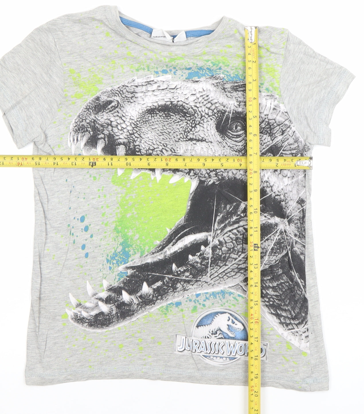 Boys UK Size 10-11 Years Jurassic World Grey Basic T-Shirt
