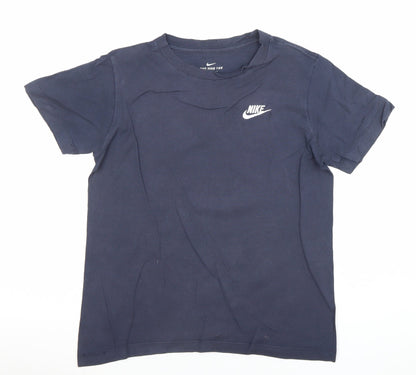 Nike Women's Blue Basic Crew Neck Short Sleeve Cotton T-Shirt M