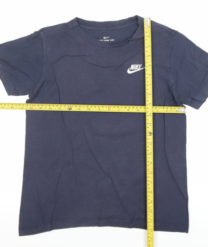 Nike Women's Blue Basic Crew Neck Short Sleeve Cotton T-Shirt M