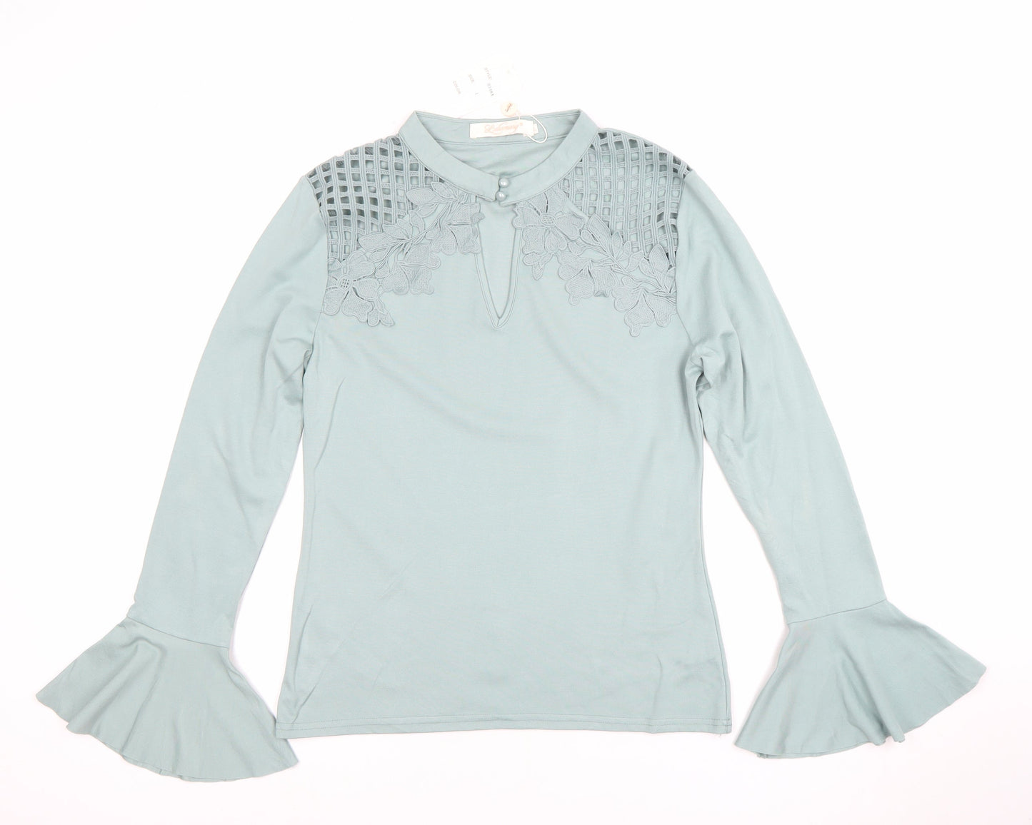 Womens UK Size L Lulumary Green Tunic Blouse