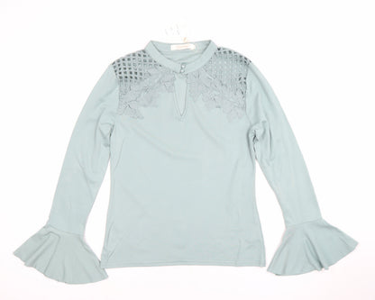 Womens UK Size L Lulumary Green Tunic Blouse