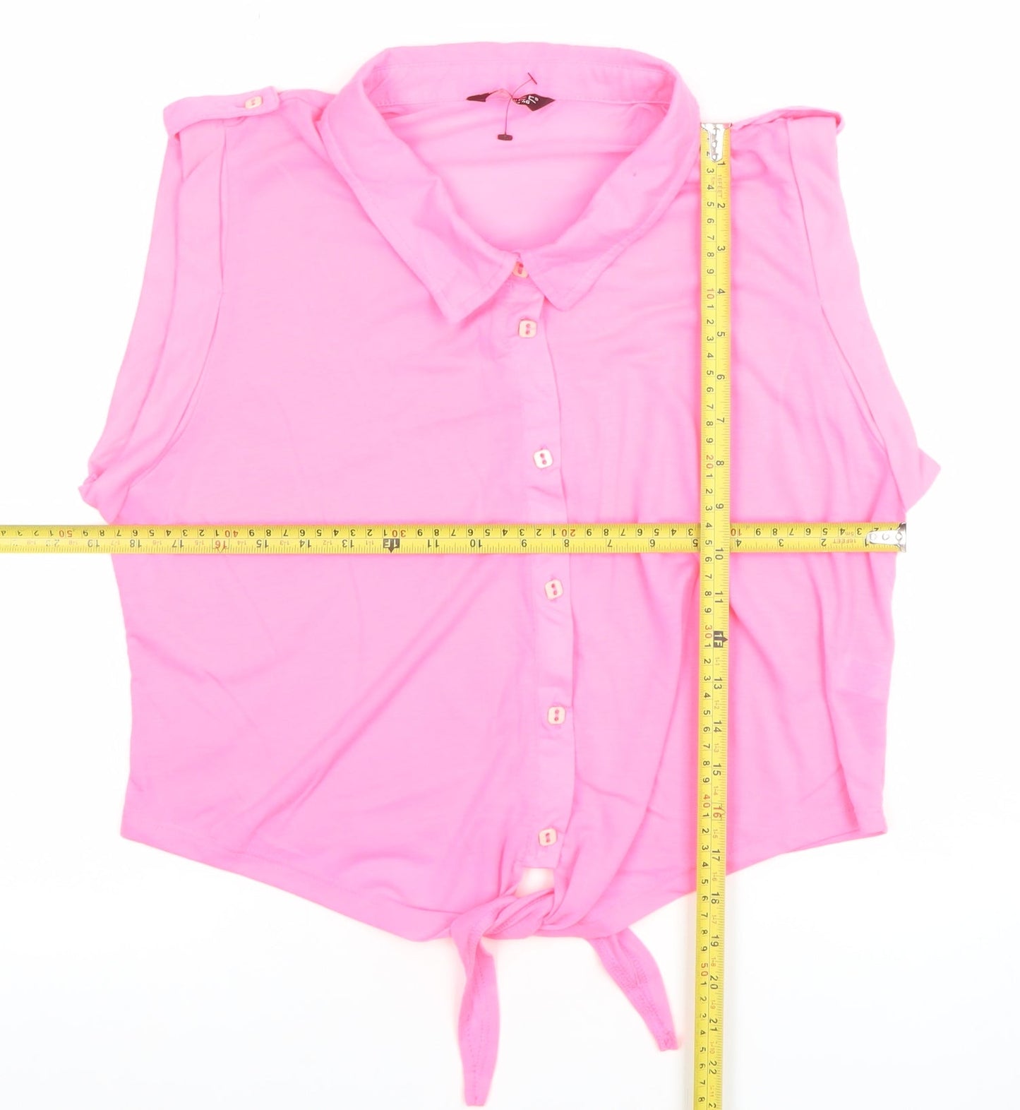 Womens UK Size 18 Select Pink Basic Button-Up