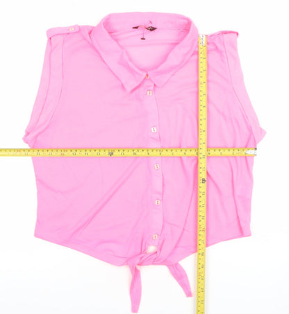 Womens UK Size 18 Select Pink Basic Button-Up
