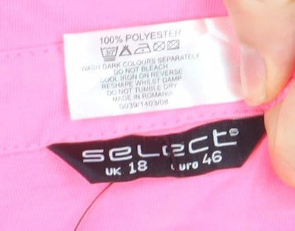 Womens UK Size 18 Select Pink Basic Button-Up