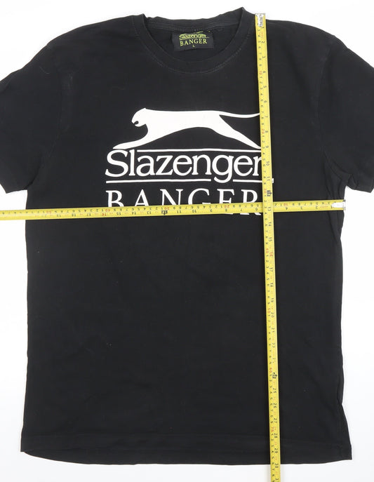 Slazenger Banger Men's Black L Graphic Sports T-Shirt