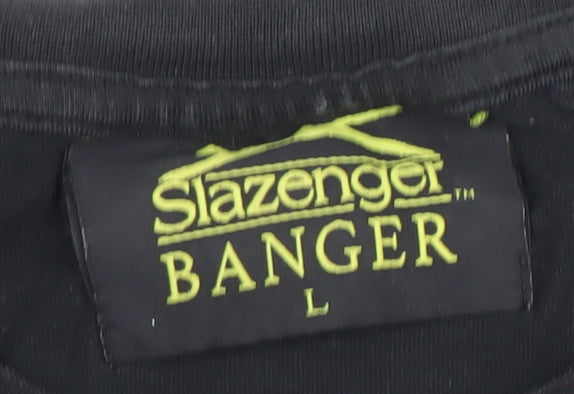 Slazenger Banger Men's Black L Graphic Sports T-Shirt