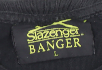 Slazenger Banger Men's Black L Graphic Sports T-Shirt