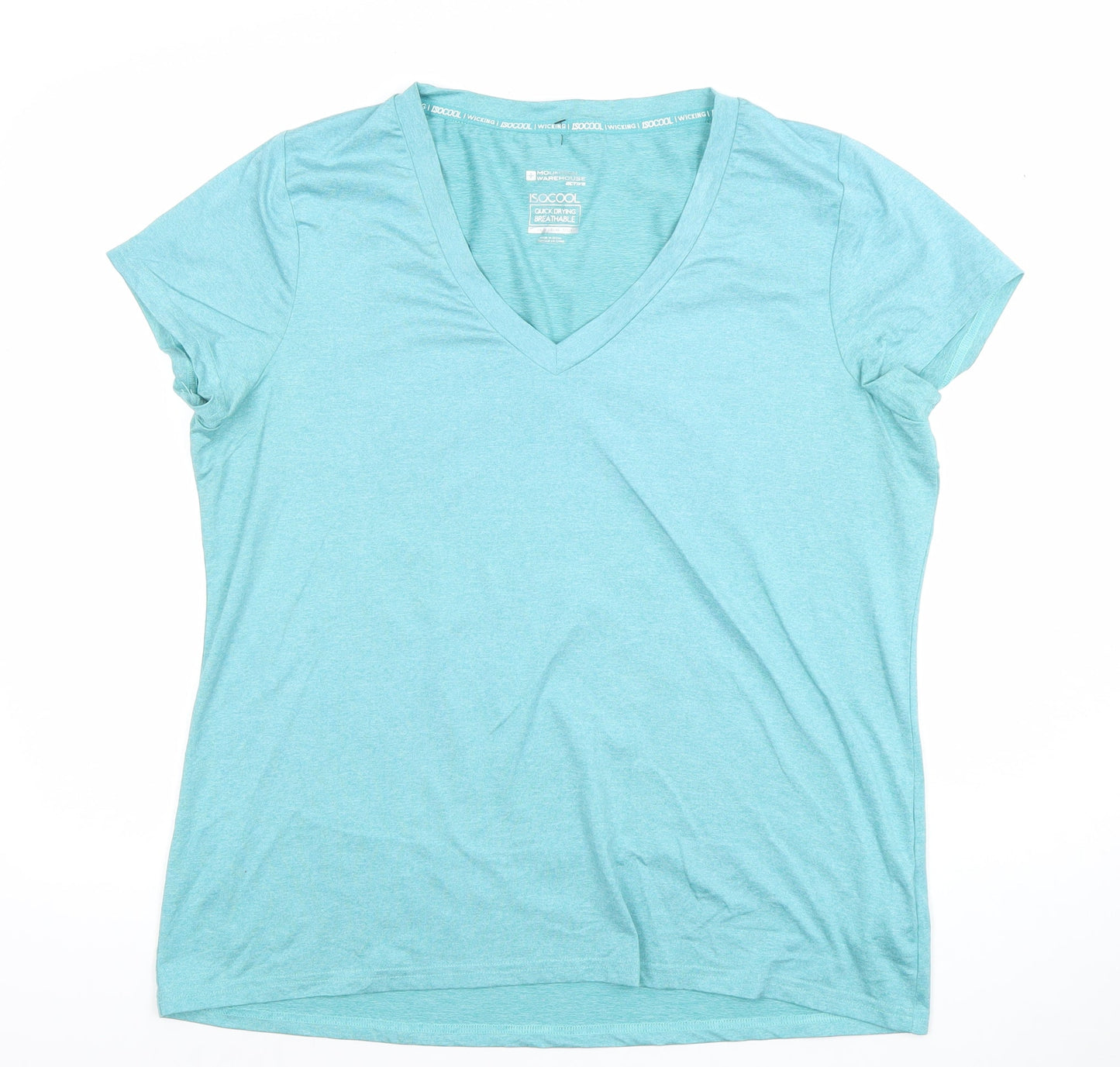 Mountain Warehouse Womens Blue V-Neck Quick Dry Active T-Shirt Size 18
