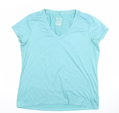 Mountain Warehouse Womens Blue V-Neck Quick Dry Active T-Shirt Size 18