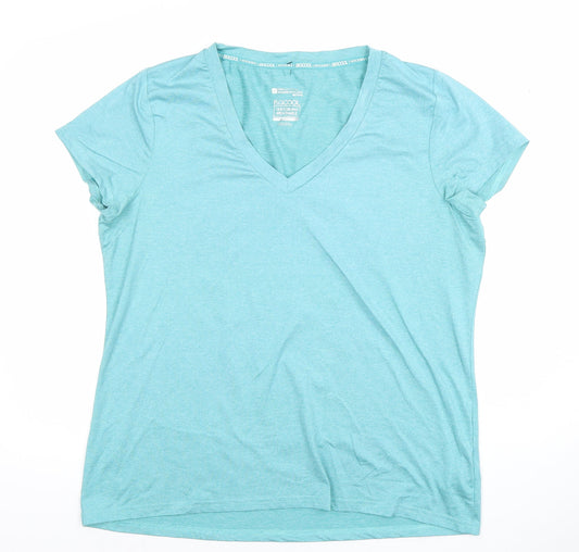 Mountain Warehouse Womens Blue V-Neck Quick Dry Active T-Shirt Size 18