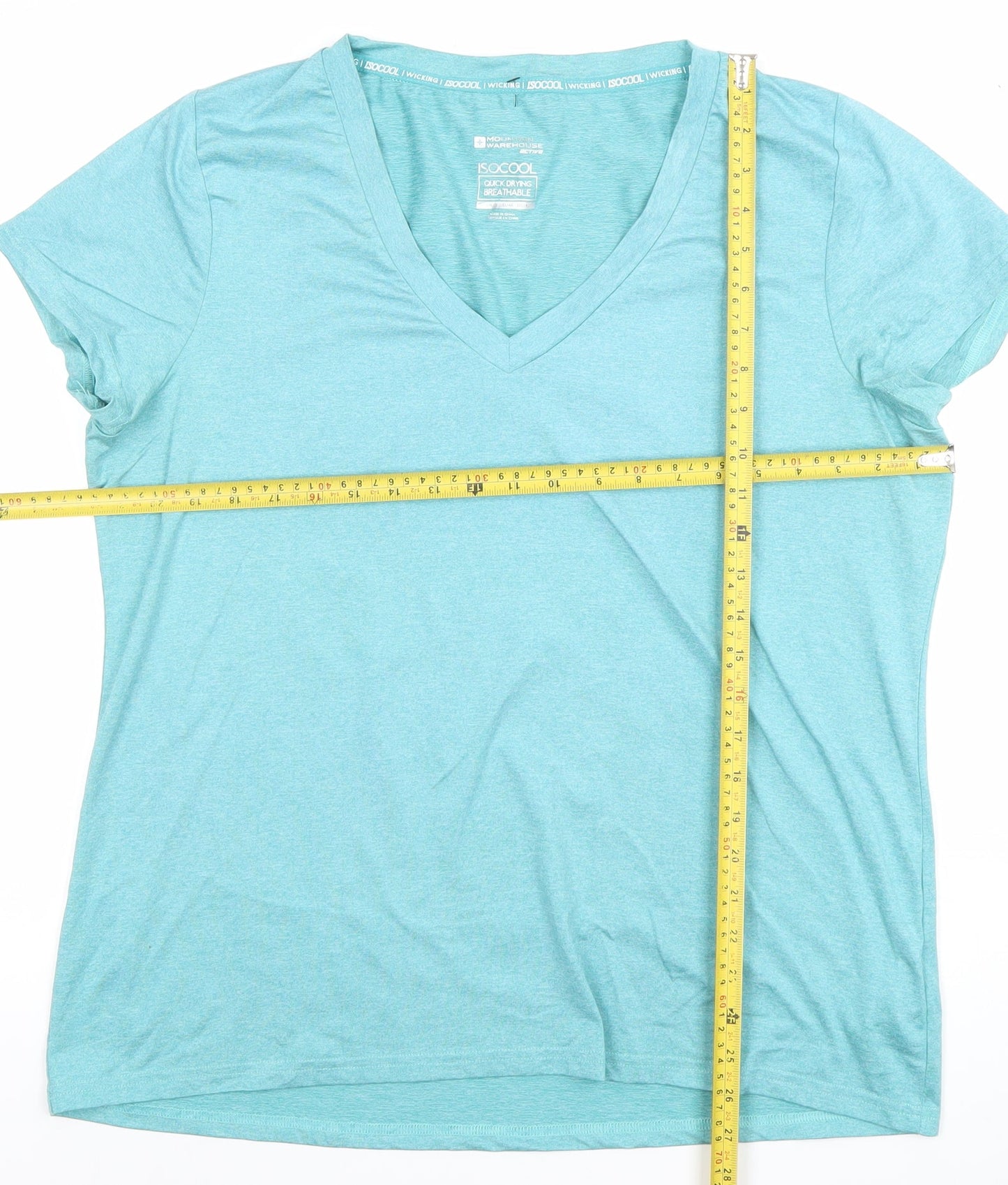 Mountain Warehouse Womens Blue V-Neck Quick Dry Active T-Shirt Size 18