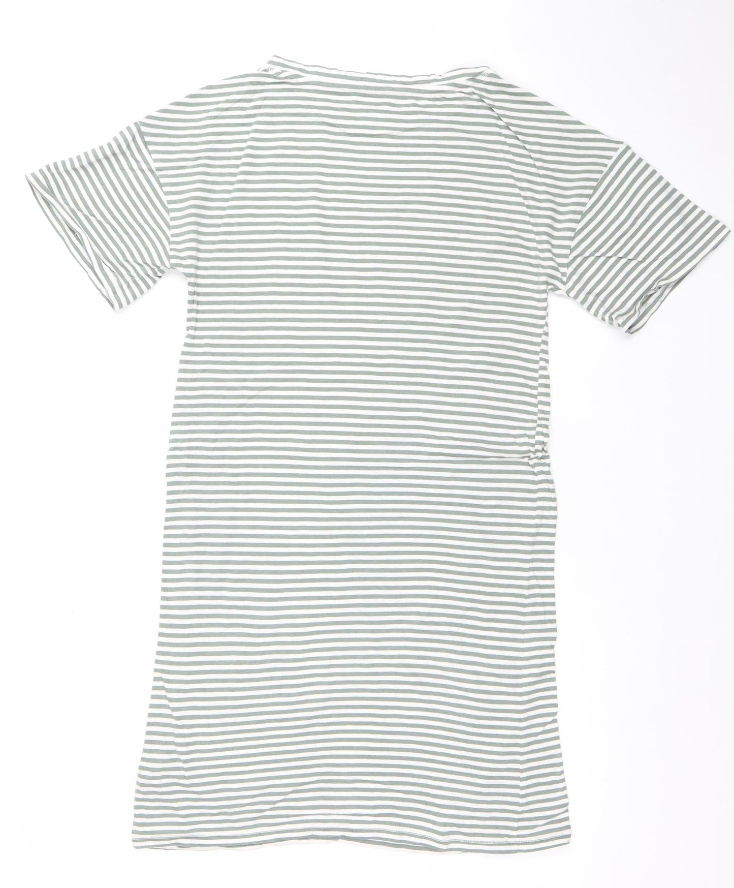 Peanuts Women's Green Striped Snoopy Nightshirt XS T-Shirt Style