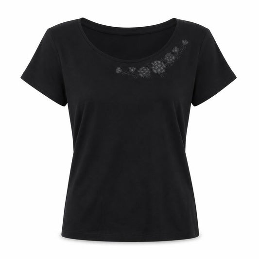 Womens UK Size M Precis Black Basic T-Shirt
