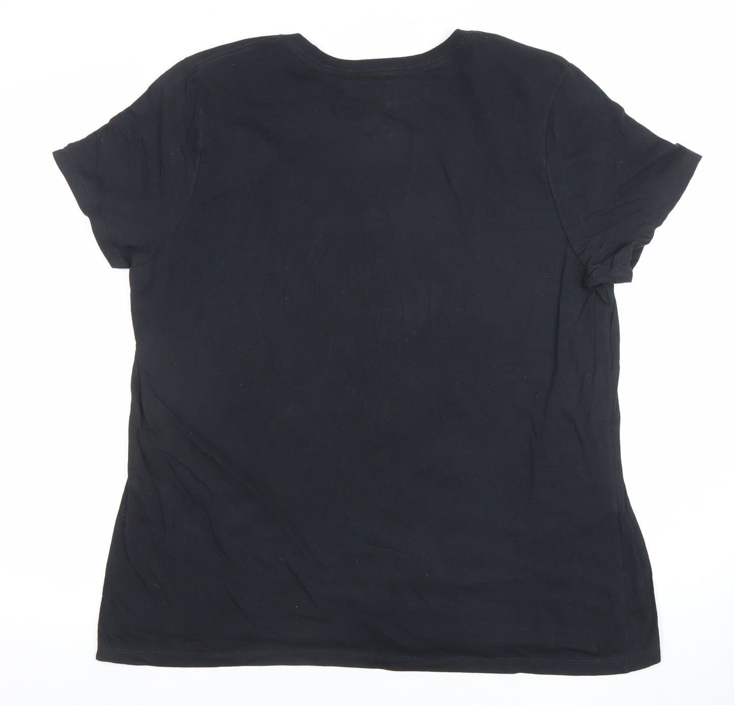 Womens UK Size XL Gildan Black Basic T-Shirt