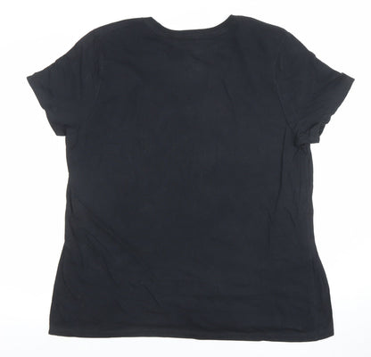 Womens UK Size XL Gildan Black Basic T-Shirt