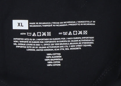 Womens UK Size XL Gildan Black Basic T-Shirt