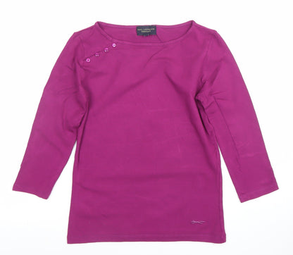Womens UK Size S Paul Costelloe Purple Basic T-Shirt