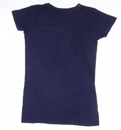 Harry Potter Womens Blue Glitter Hogwarts Nightshirt Size 10-12