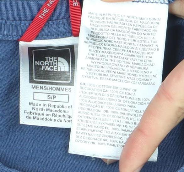 The North Face Men's Blue Cotton Short Sleeve Graphic T-Shirt Size S