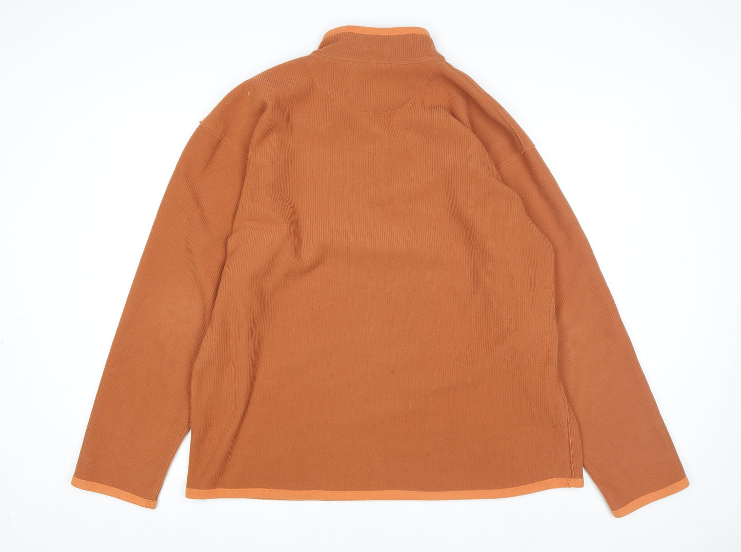 Mens UK Size XL Life is Good Brown 1/4 Zip Sweatshirt