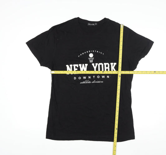 PrettyLittleThing Womens Black New York Graphic T-Shirt M